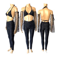 Stars and Moons Galaxy Celestial Rave  Festival Outfit Pieces Sold Separately Shrug Bell Bottoms Arm Warmers