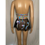 Rave mini cheeky circle skirt 10 inches 12 color chooses Festival beach skirt