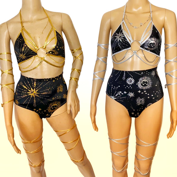 Stars and Moons Galaxy Celestial Rave  Festival Outfit